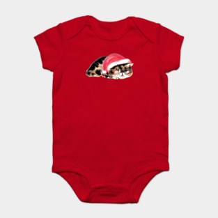 Xmas sleeping cat Baby Bodysuit